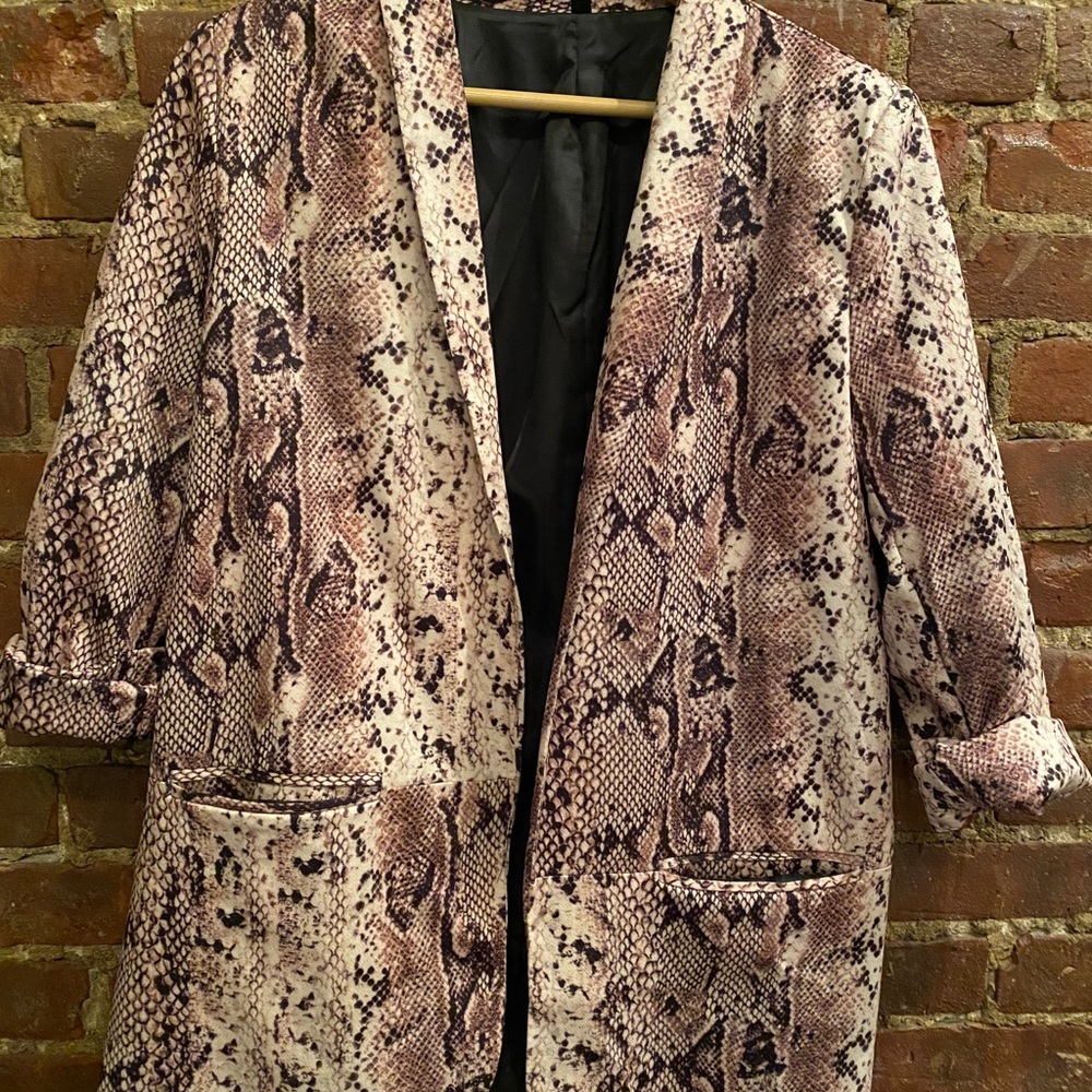 Snakeskin Oversized Blazer